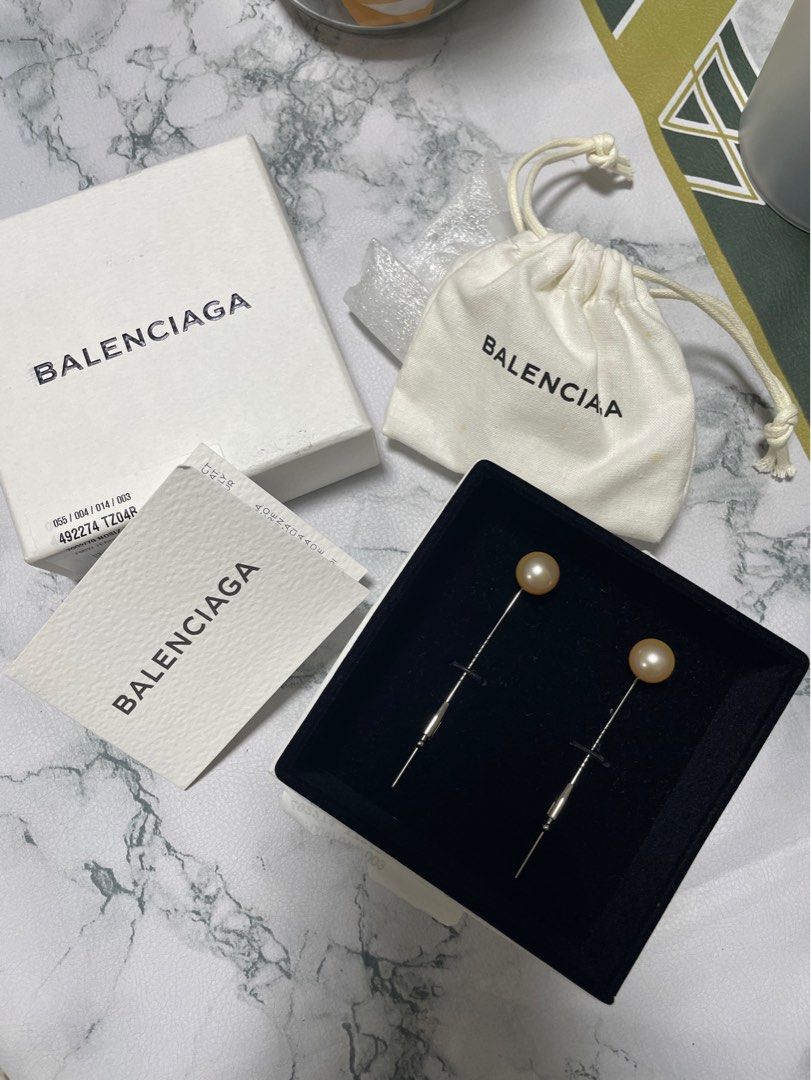 Balenciaga Hourglass Logo Charm Earrings  Farfetch