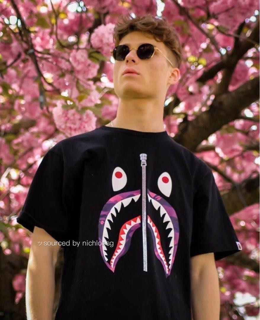 Color camo shark tee mens outlet