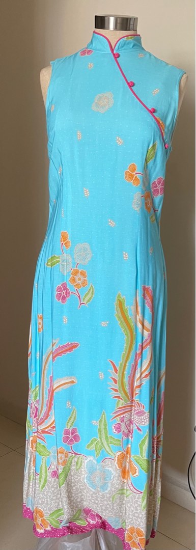 CHIYOKO BATIK MAXI CHEONGSAM DRESS