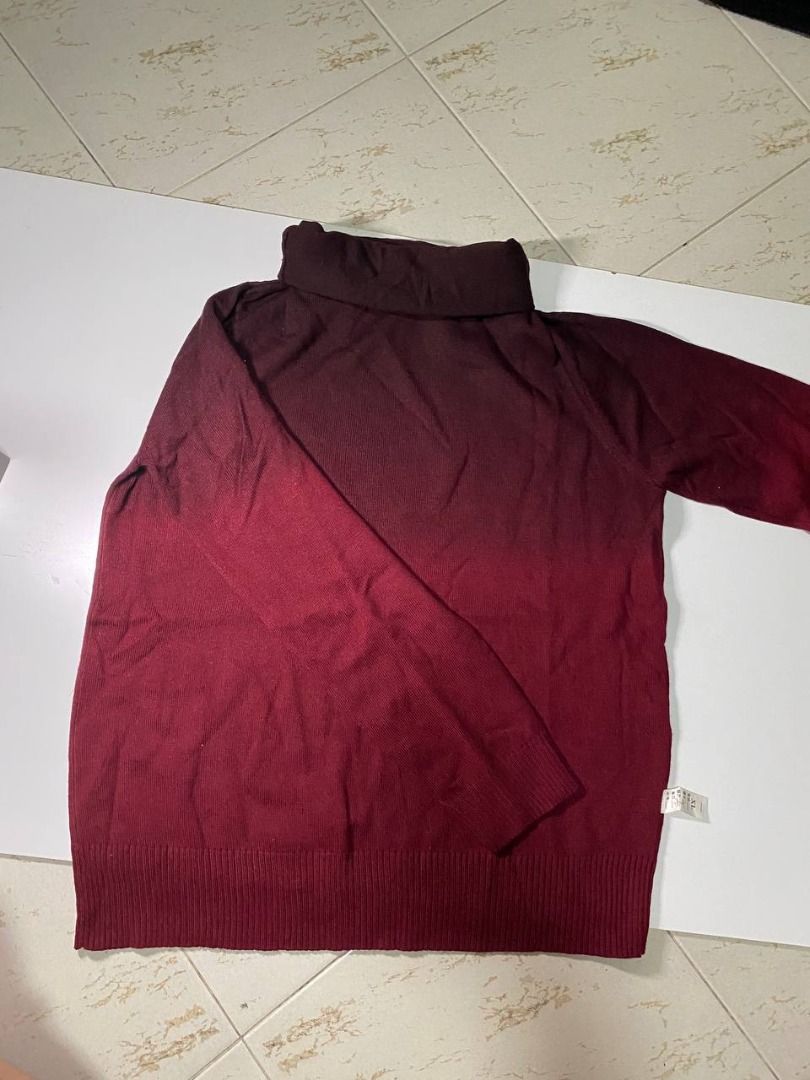 Red top silk turtleneck