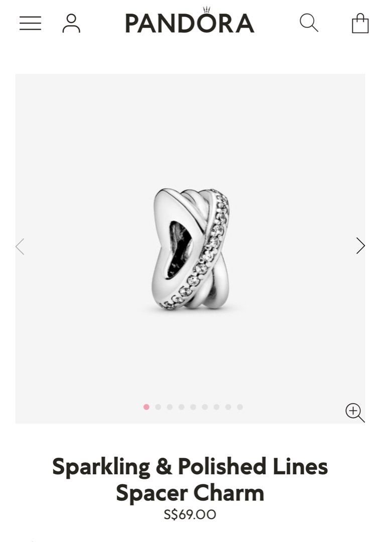 BN Sparkling Polished Lines Spacer Charm