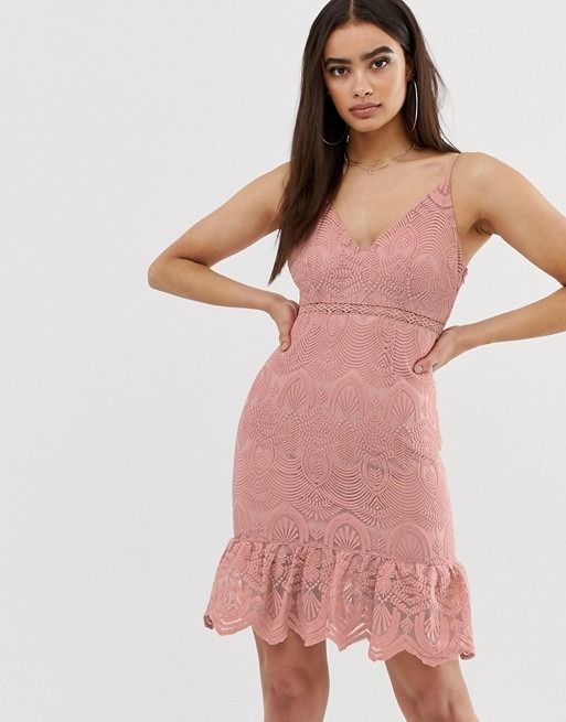 BNWT RTP 92 Love Triangle Dusty Blush Lace Dress UK8