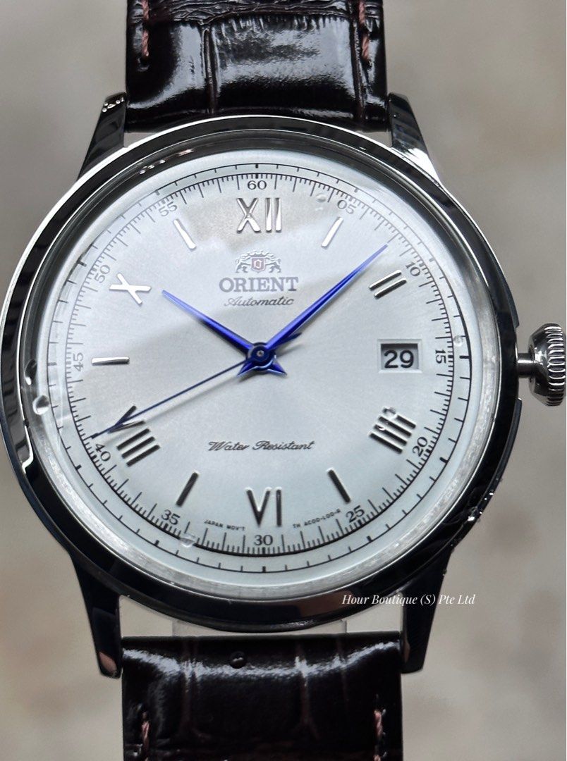 Brand New 100 Authentic Orient Bambino White DIAL Blue Hands
