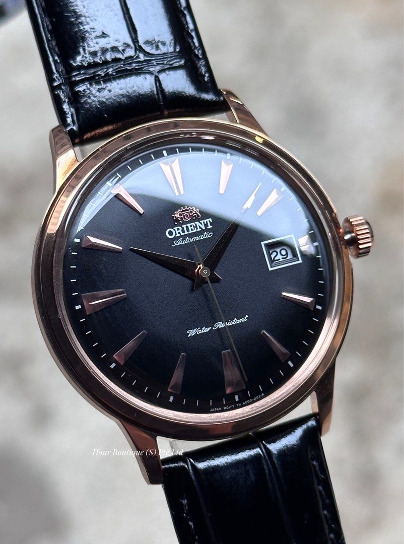 Orient bambino black sales gold