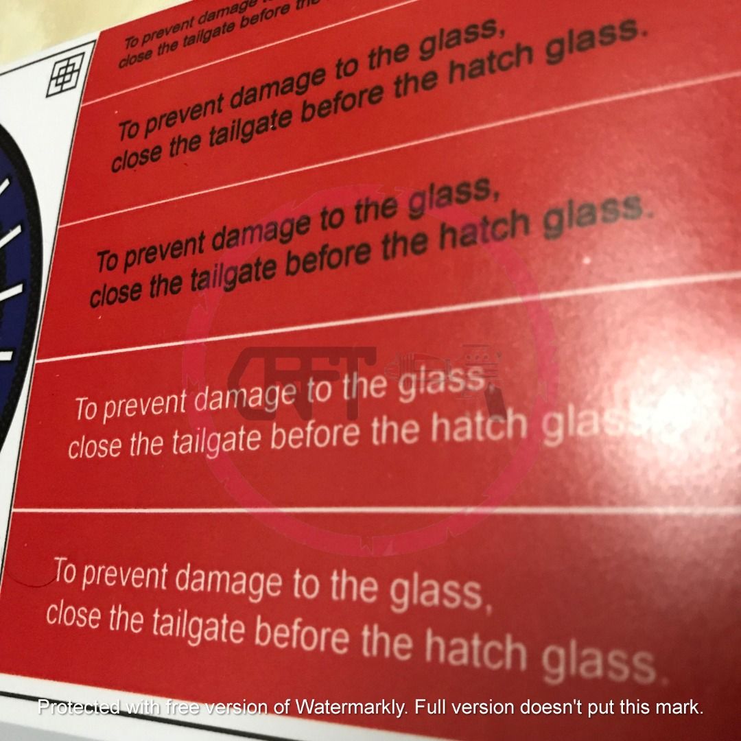 CFS526 Honda Crv Cr-v Rd1 Rd2 To prevent Damage Glass Warning Stiker ...