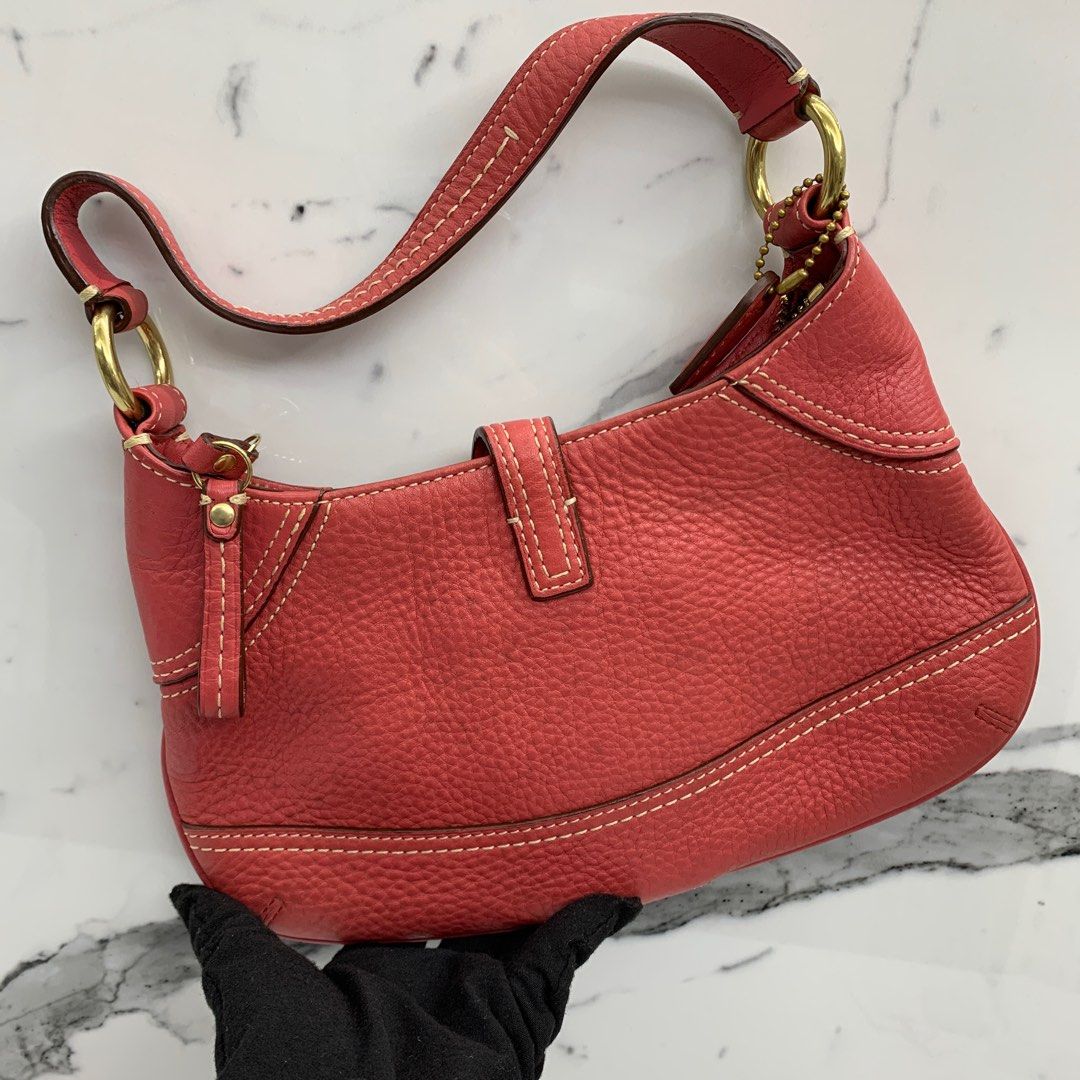 COACH 10284 RED LEATHER SHOULDER BAG 227028486 Women s Fashion
