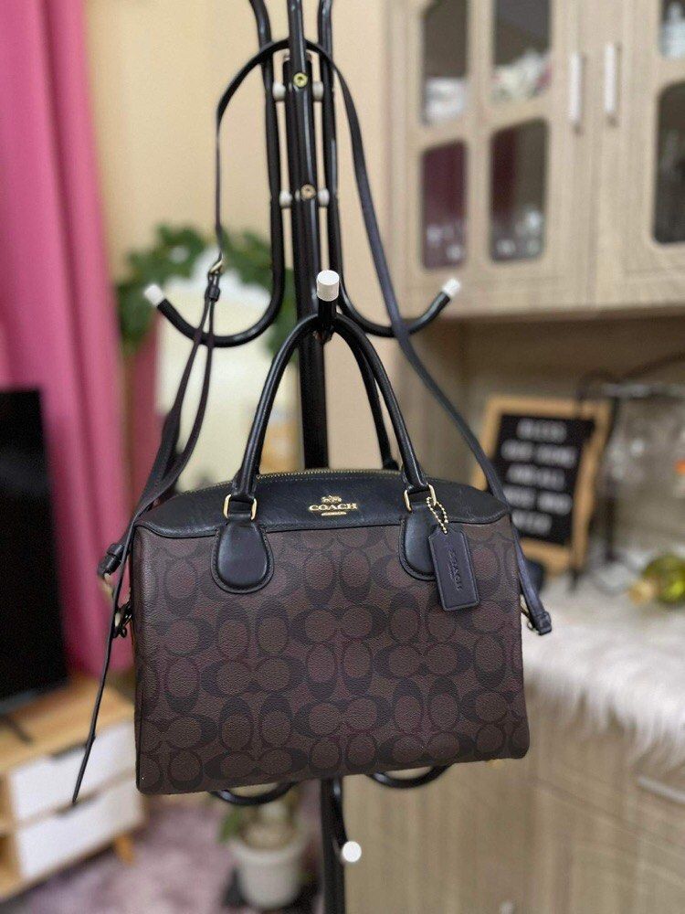 Large bennett satchel in signature canvas top