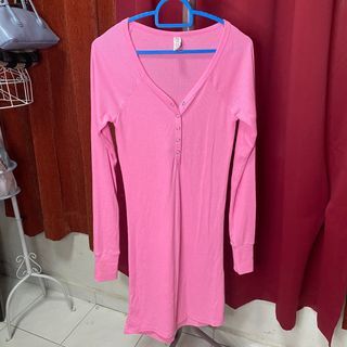 Cotton On Body Pink Long Sleeves Pyjama Dress