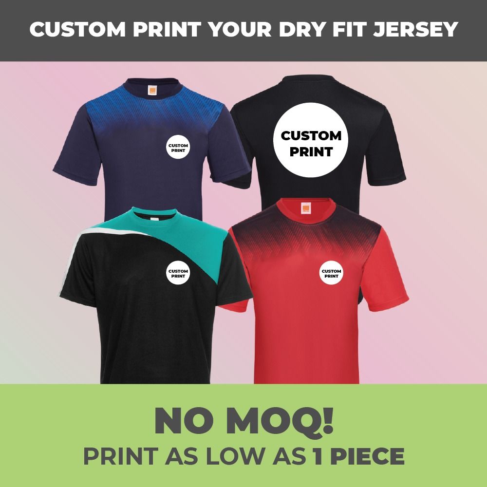 Custom Jersey T Shirt Printing No Minimum Order Perfect for