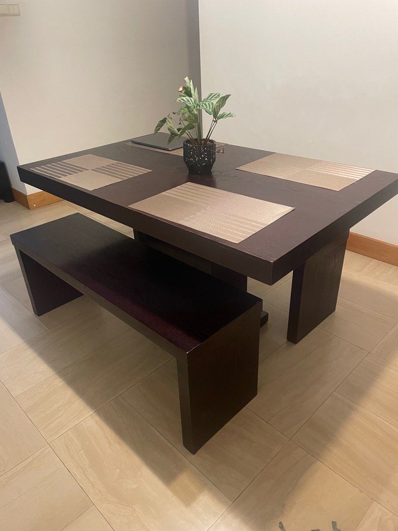 Dining Table and Bench Set, Furniture & Home Living, Furniture, Tables