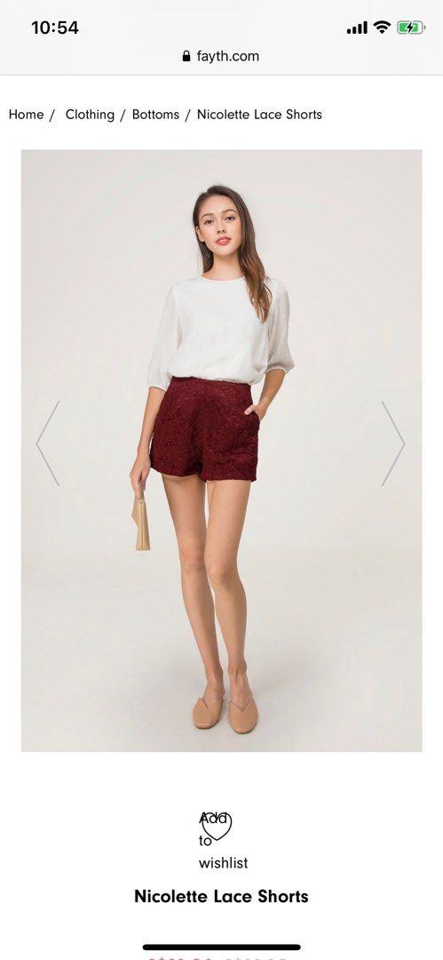 Red shop short pants