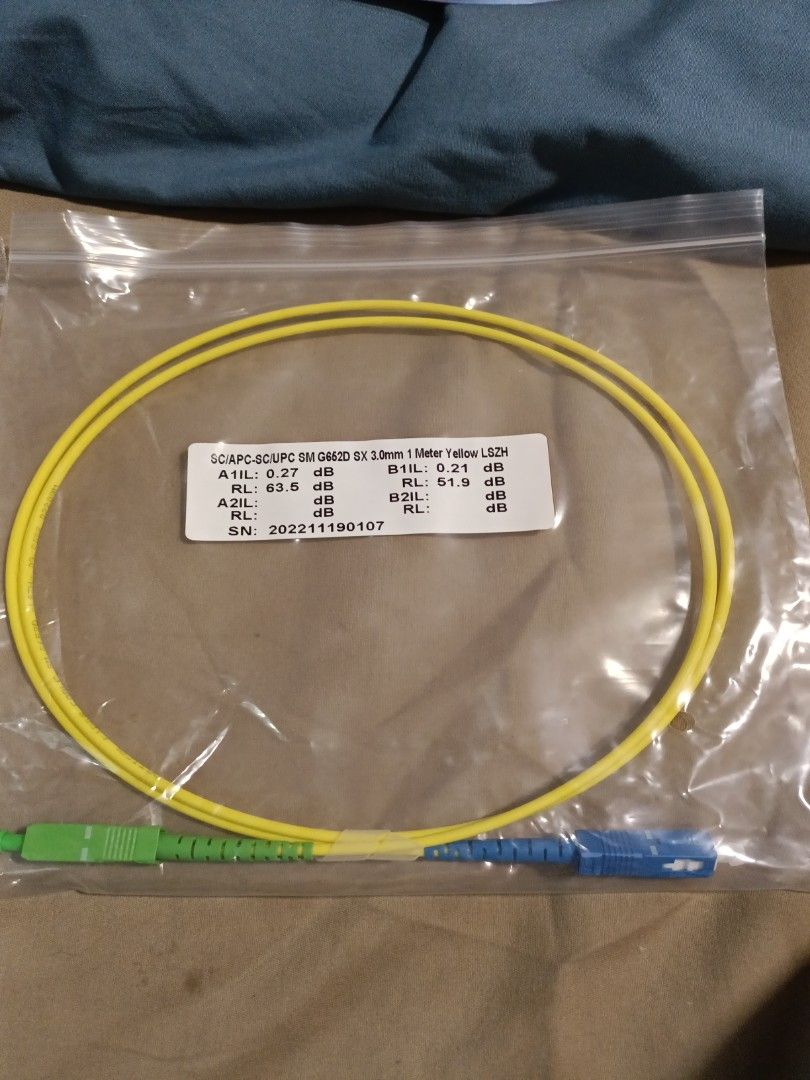 Fiber Optic Cable - SC/APC to SC/UPC, Computers & Tech, Parts ...
