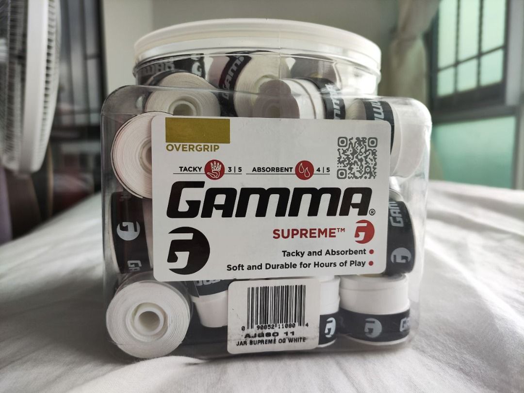 Gamma Supreme Overgrip (White colour only, for tennis, badminton ...
