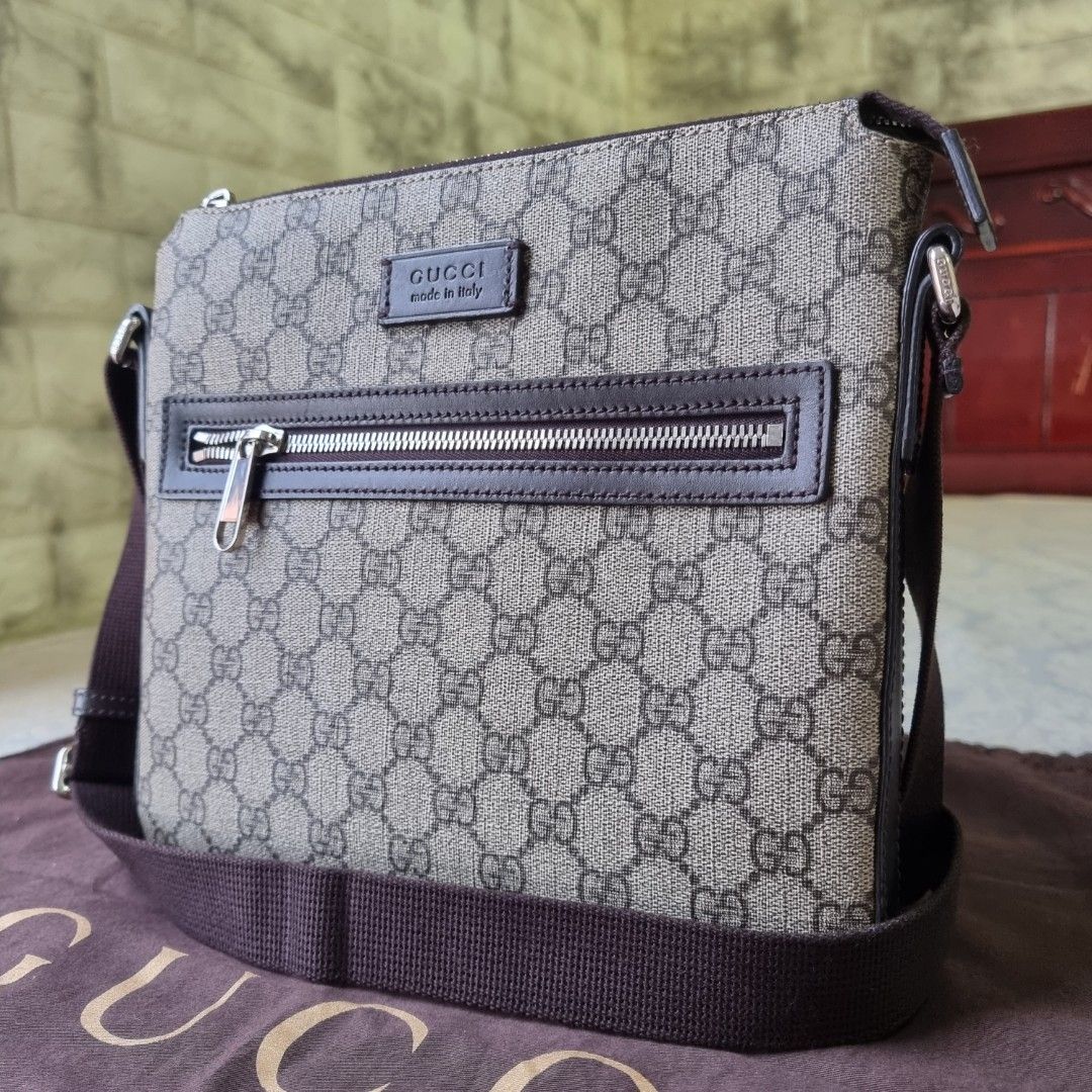 Gucci Monogram Canvas Small Crossbody Messenger Bag