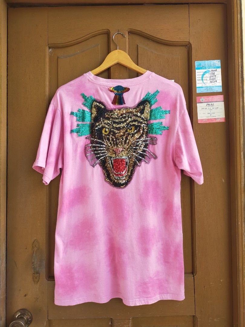 Gucci Tie Dye Future Logo Shirt Pink, Men'S Fashion, Tops & Sets, Tshirts &  Polo Shirts On Carousell