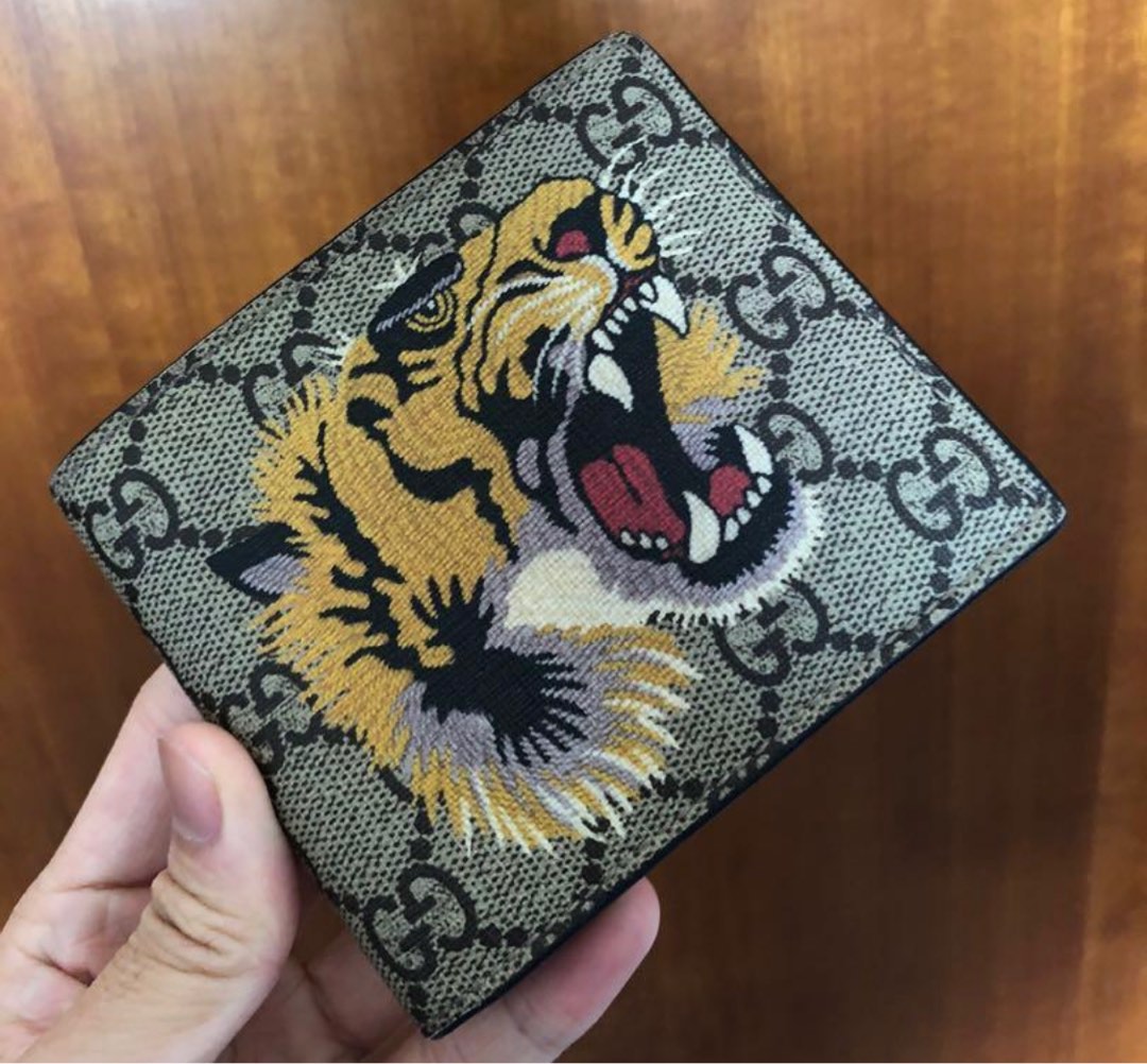 ASMR GUCCI Genuine Original Authentic Tiger Head Men's Wallet! 