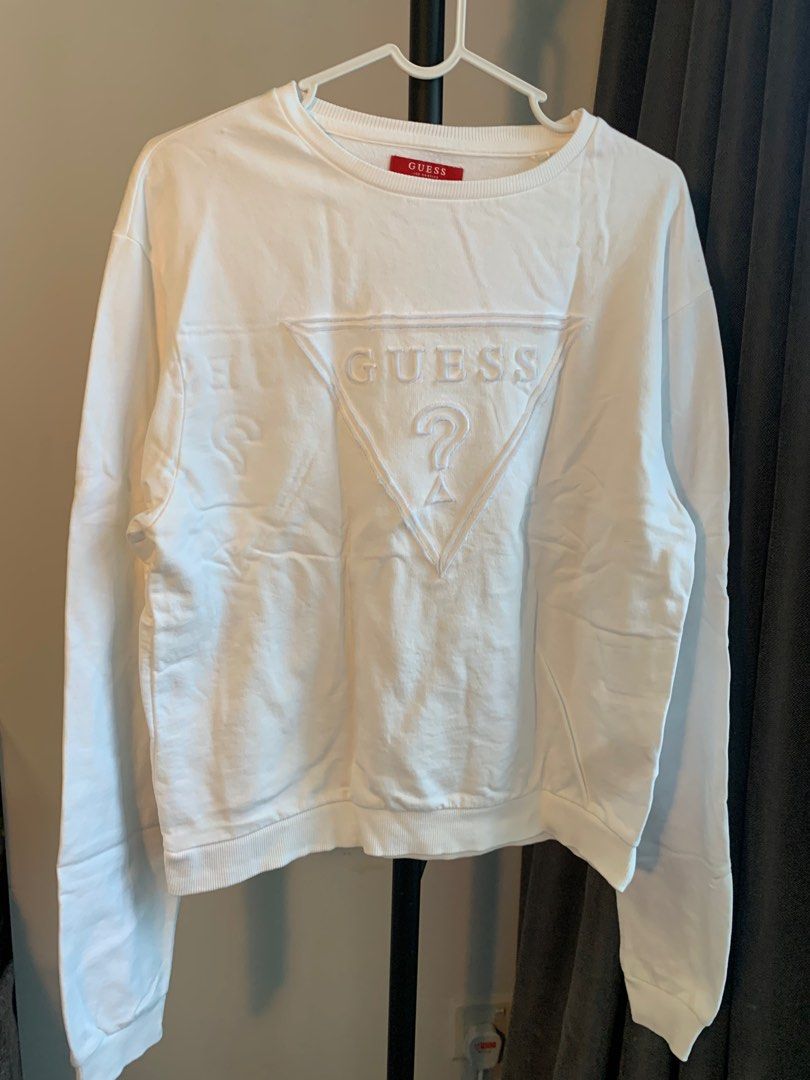 Guess white logo sweatshirt