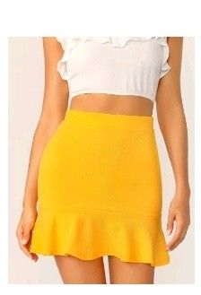 High waist pem hem textured skirt Women s Fashion Bottoms