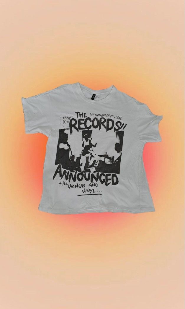 H M OVERSIZED T SHIRT THE NEW WAVE MUSIC RECORDS ANNOUNCED