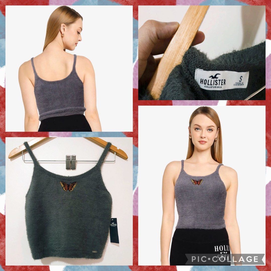 Hollister y2k Grey Lace Tank Top, Fits a size