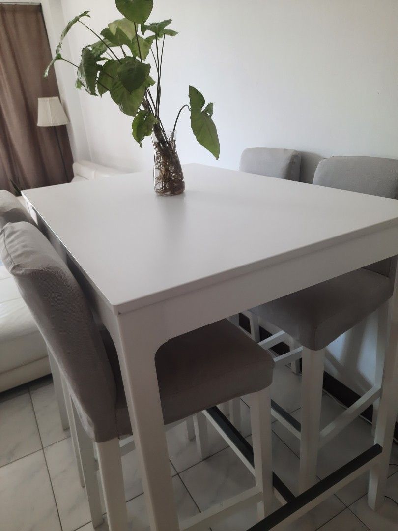 Ikea High dining table set (4 seater), Furniture & Home Living