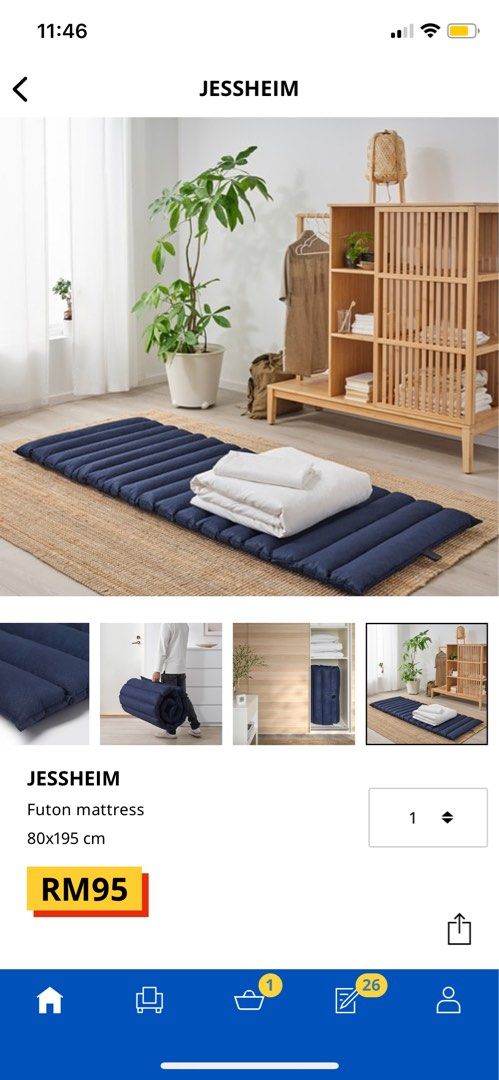 IKEA Futon Mattress JESSHEIM Furniture Home Living Bedding