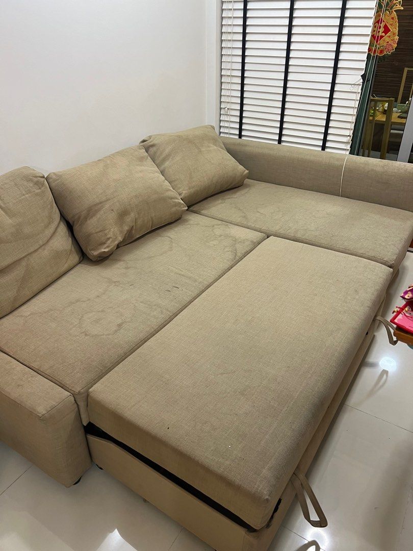 IKEA sofa bed with storage compartment, Furniture & Home Living