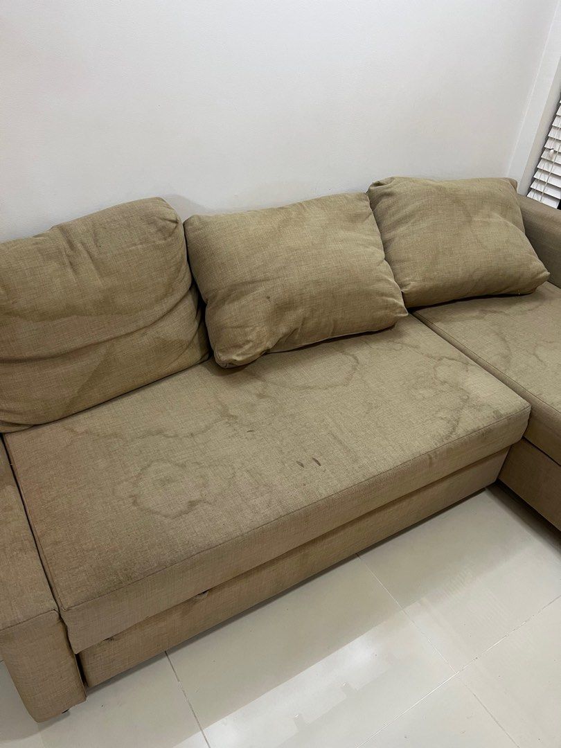 IKEA sofa bed with storage compartment, Furniture & Home Living