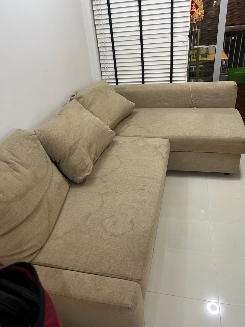 IKEA sofa bed with storage compartment, Furniture & Home Living