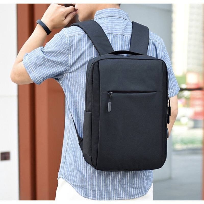 INSTOCK Minimalist basic plain black backpack bagpack back pack