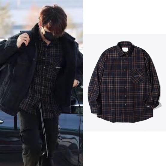 JUNG KOOK BTS DIAMOND LAYLA flanel shirt original, Fesyen Pria