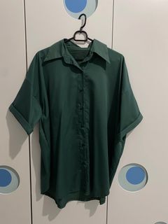 Kaorithelabel oversize shirt — midnight green