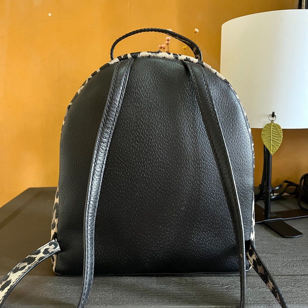 Kate Spade Black Grove Street Leopard Sammi Small Leather Backpack