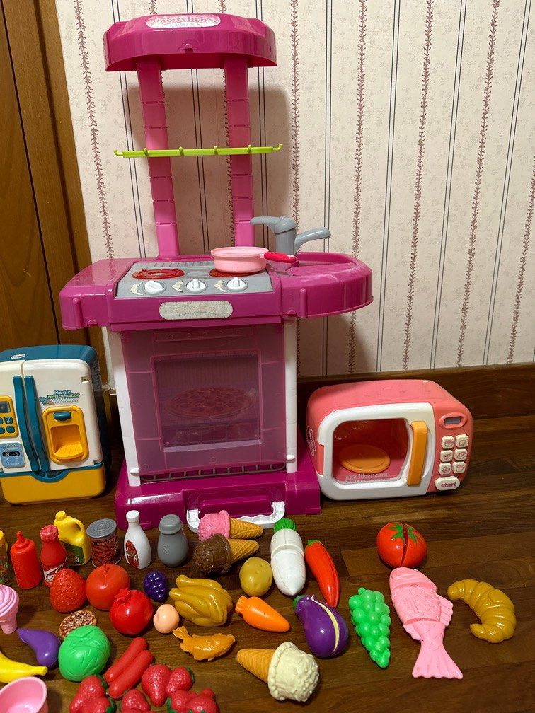 Kitchen set with oven and fridge, Hobbies & Toys, Toys & Games on Carousell