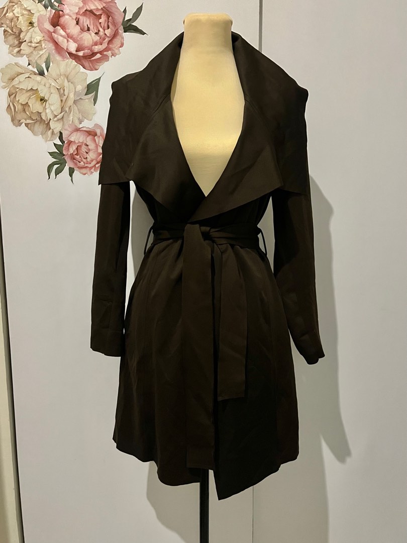 Lapel Chocolate Brown Coat, Women's Fashion, Coats, Jackets and Outerwear on Carousell