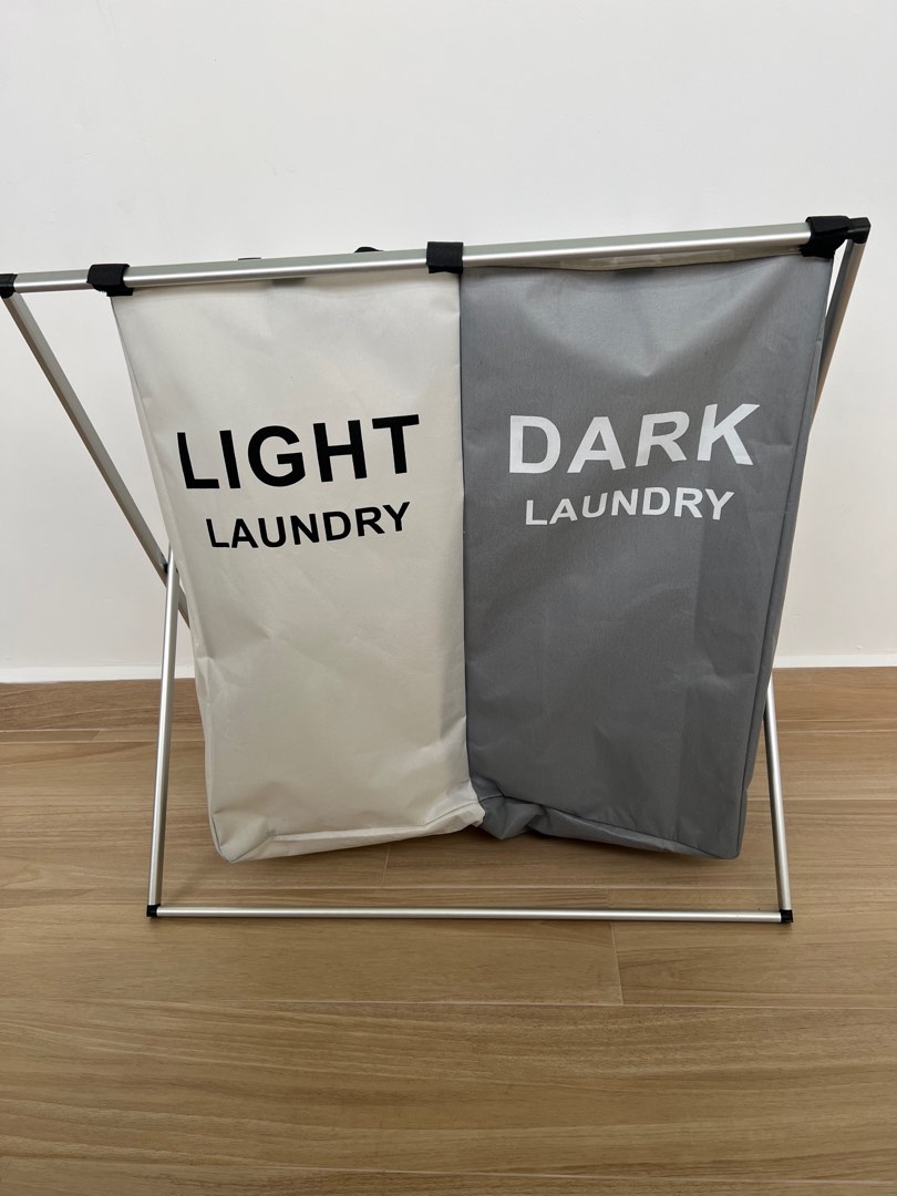 Laundry Basket Two Compartments, Furniture & Home Living, Home