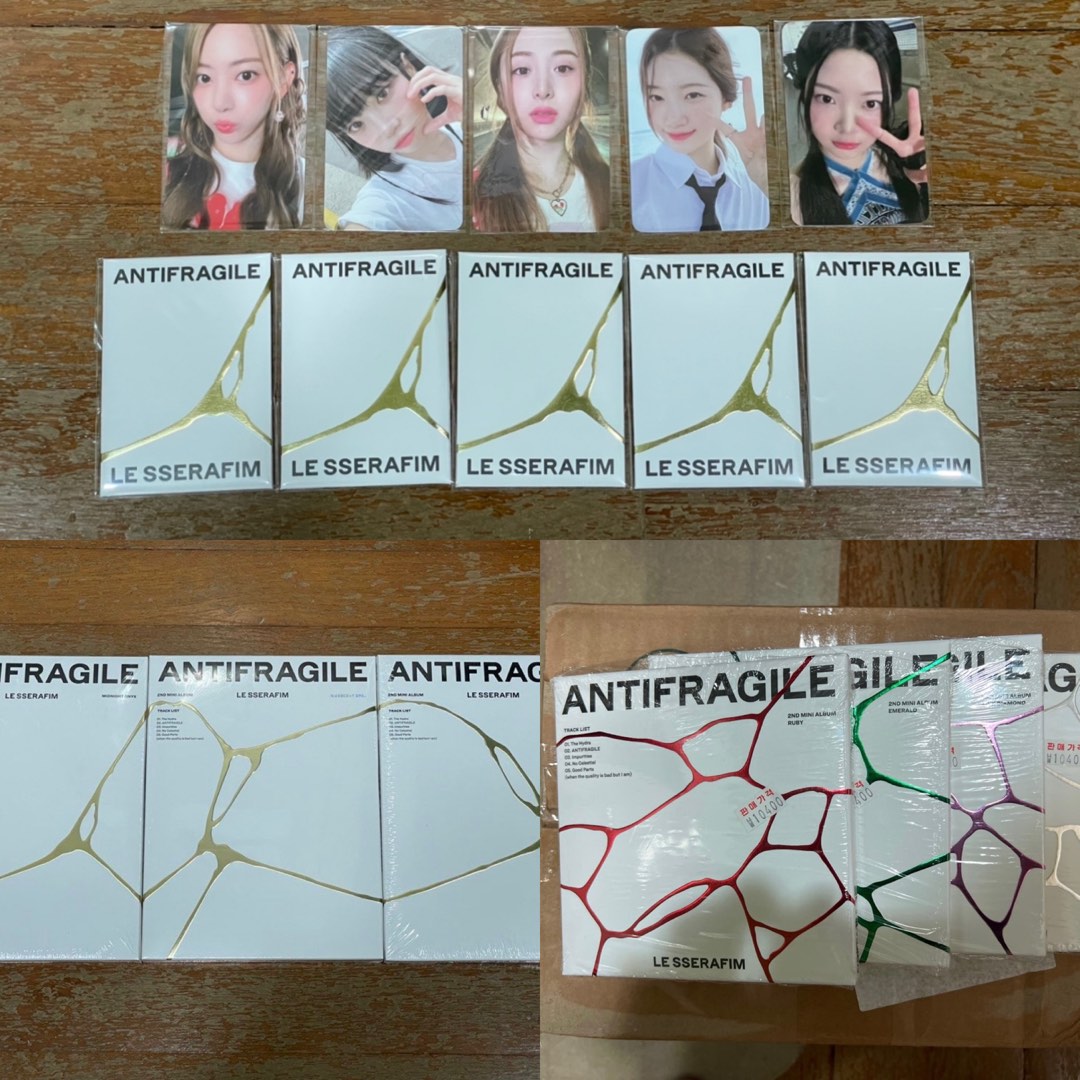 Lesserafim Discography LE SSERAFIM Antifragile Fearless Albums Sealed and Unsealed LESSERAFIM ...