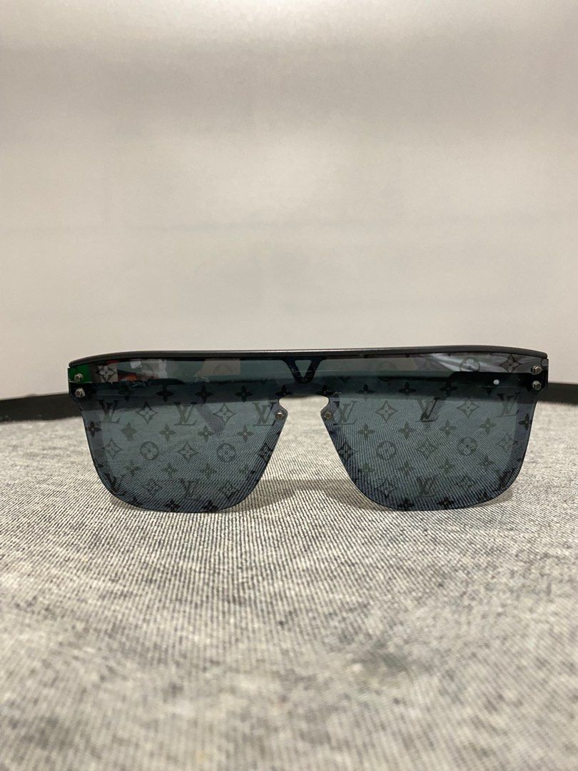 Louis Vuitton Waimea Sunglasses Black Silver Monogram (Z1082E/W) for Men