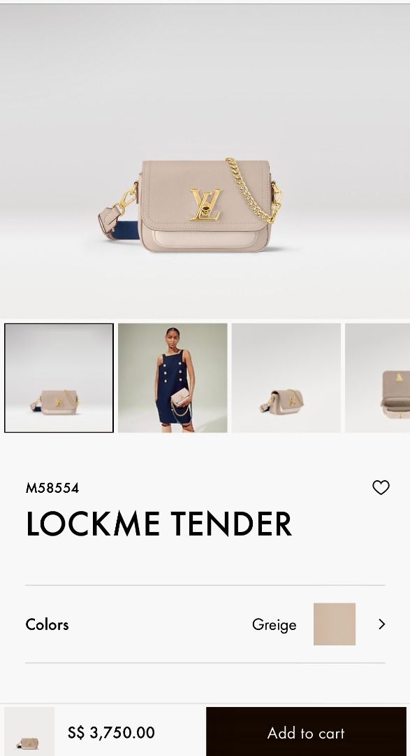 Louis Vuitton Lockme Tender Greige Calf