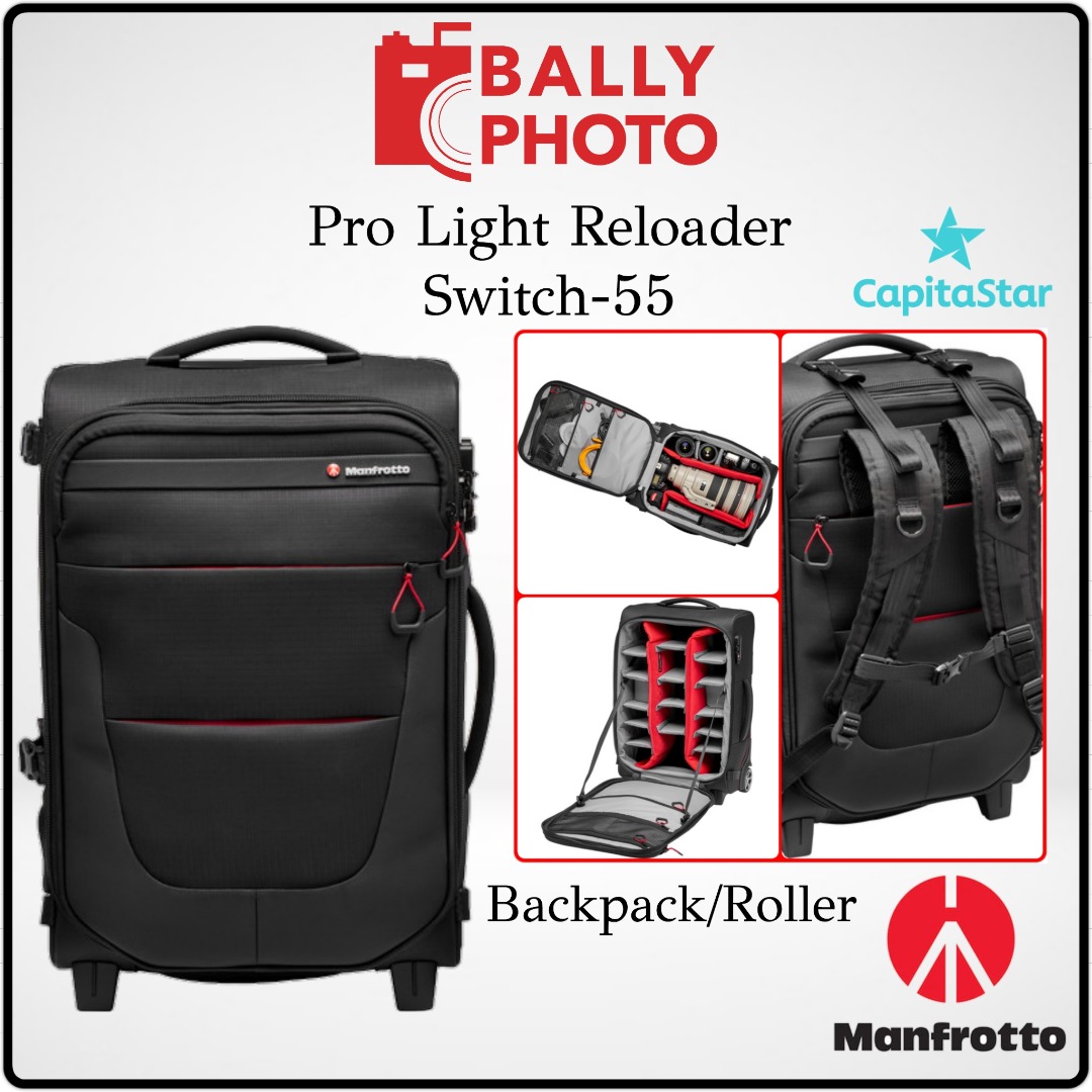Manfrotto Pro Light Reloader Switch-55 Backpack/Roller, Photography,  Photography Accessories, Camera Bags  Carriers on Carousell