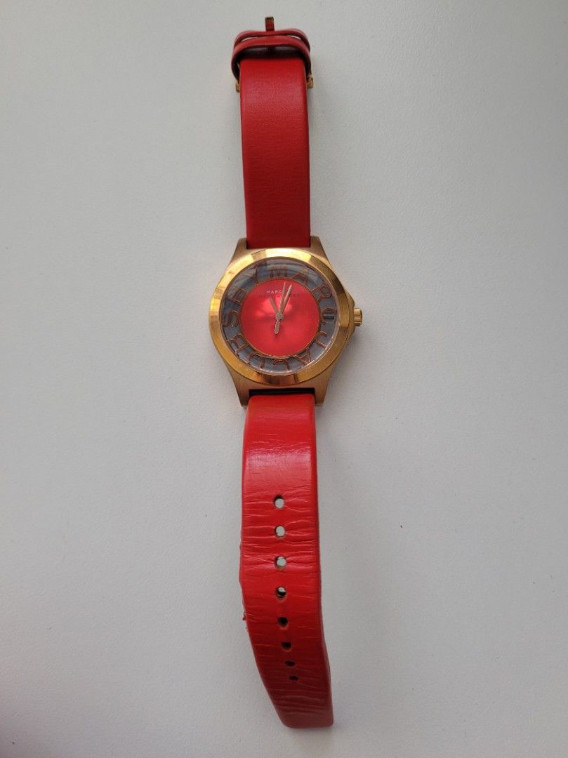 Marc by marc jacobs Henry skeleton watch Red Women s Fashion