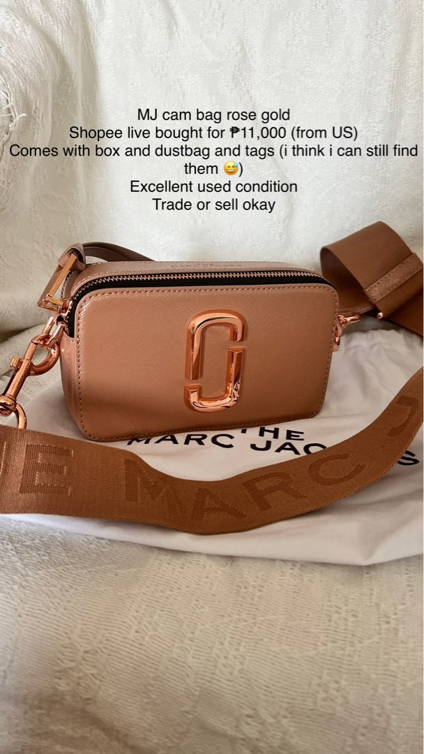 Marc Jacobs, Bags, Rosegold Marc Jacobs Snapshot Leather Crossbody
