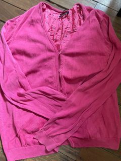 Massimo Dutti pink cardigan silk-cotton series size XL