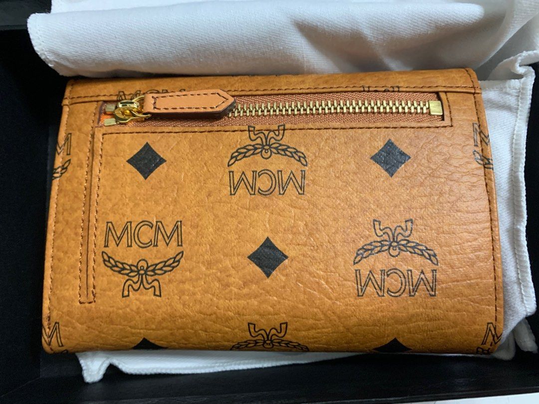 MCM Cognac Trifold Wallet Women s Fashion Bags Wallets Wallets Card Holders on Carousell