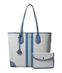 MICHAEL KORS Eva Large Logo Stripe Tote Bag Style 30T9GV0T7B