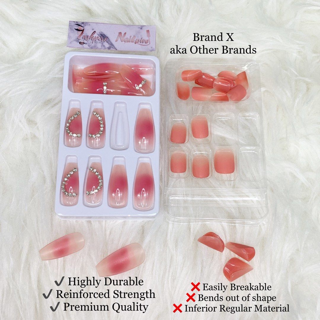 500pcs Natural False Nail Tips Lady French Style Acrylic Artificial Tips  with Box of 10 Sizes