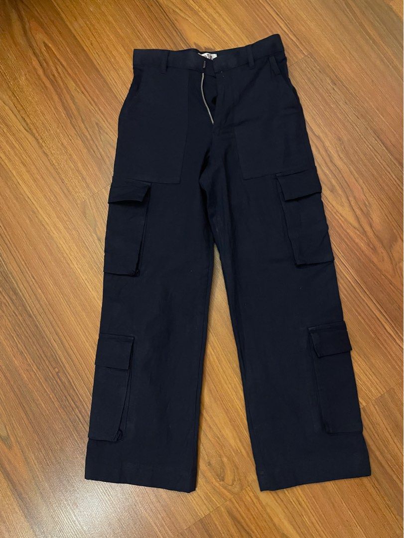Navy Blue Cargo Pants, Women's Fashion, Bottoms, Other Bottoms on Carousell