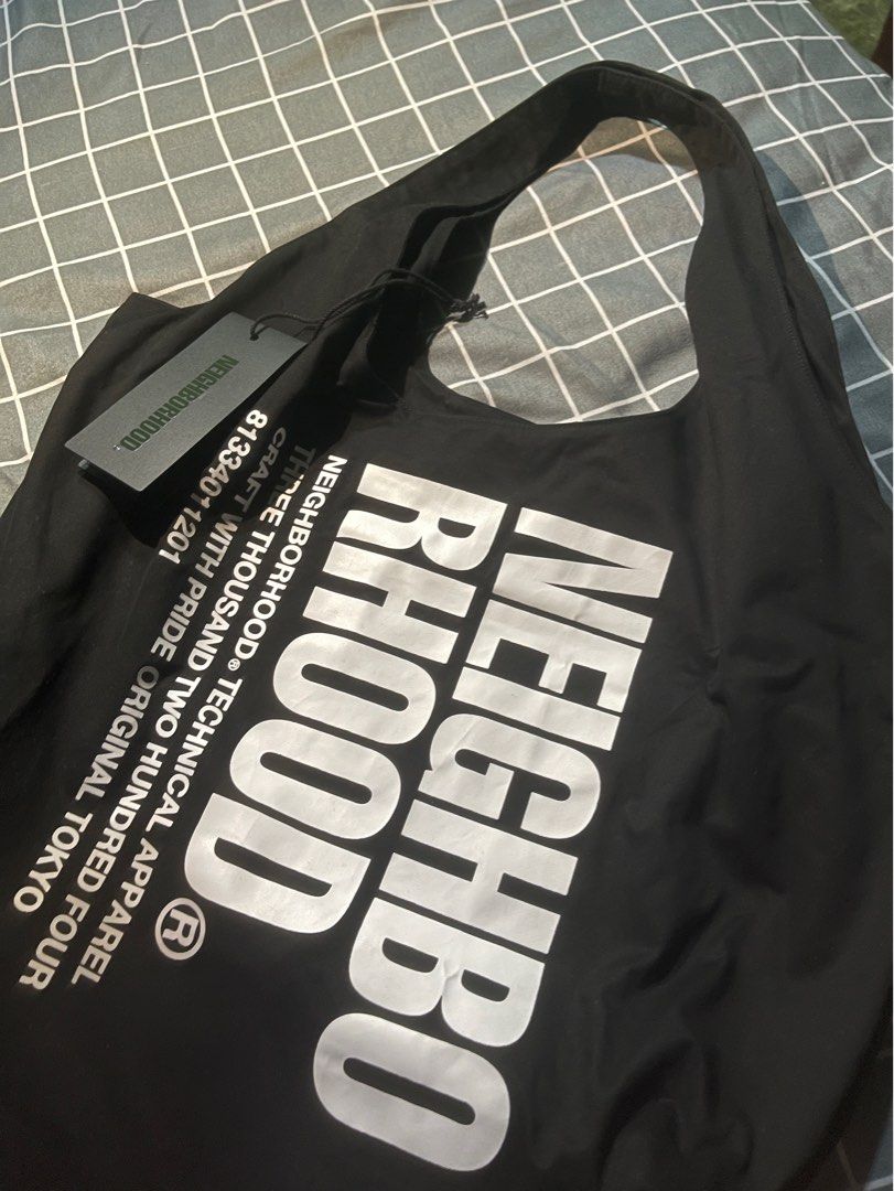 NEIGHBORHOOD ID TOTE BAG - Black, Fesyen Pria, Tas & Dompet