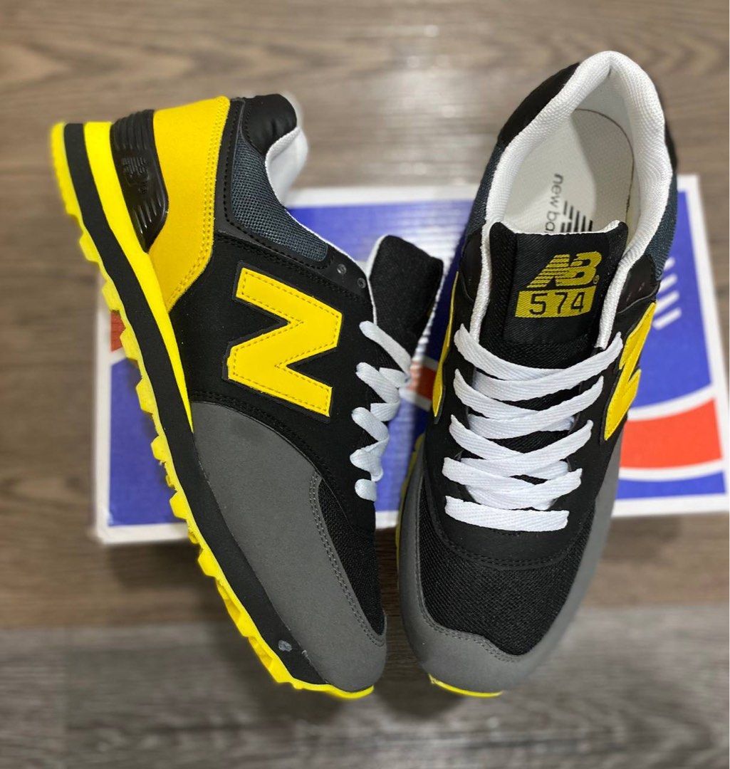 NEW BALANCE BLACK YELLOW Men s Fashion Footwear Sneakers on