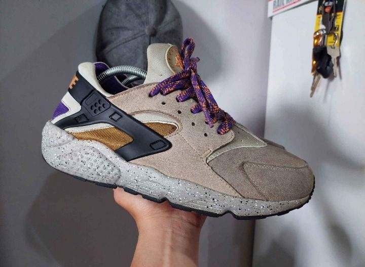 Nike Air Huarache Premium Linen Golden Beige Black US 9 43 27cm
